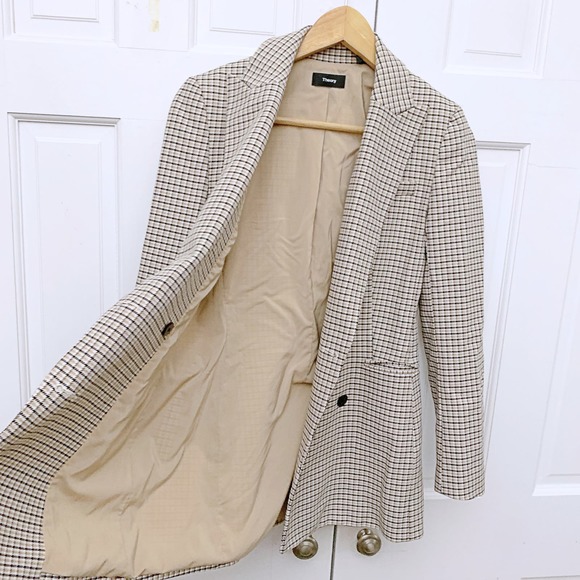 Theory Power Jacket in Checked Nylon - Picture 7 of 11